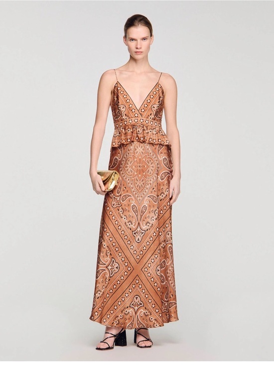 Sandro Dresses & Skirts - SANDRO Bandana Print Maxi Dress- Size FR 40 US 8